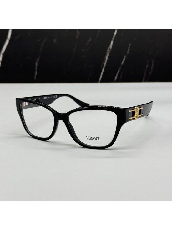 Versace VE3347 GB1 Black Cat Eye Women Eyeglasses Authentic NEW main image 8
